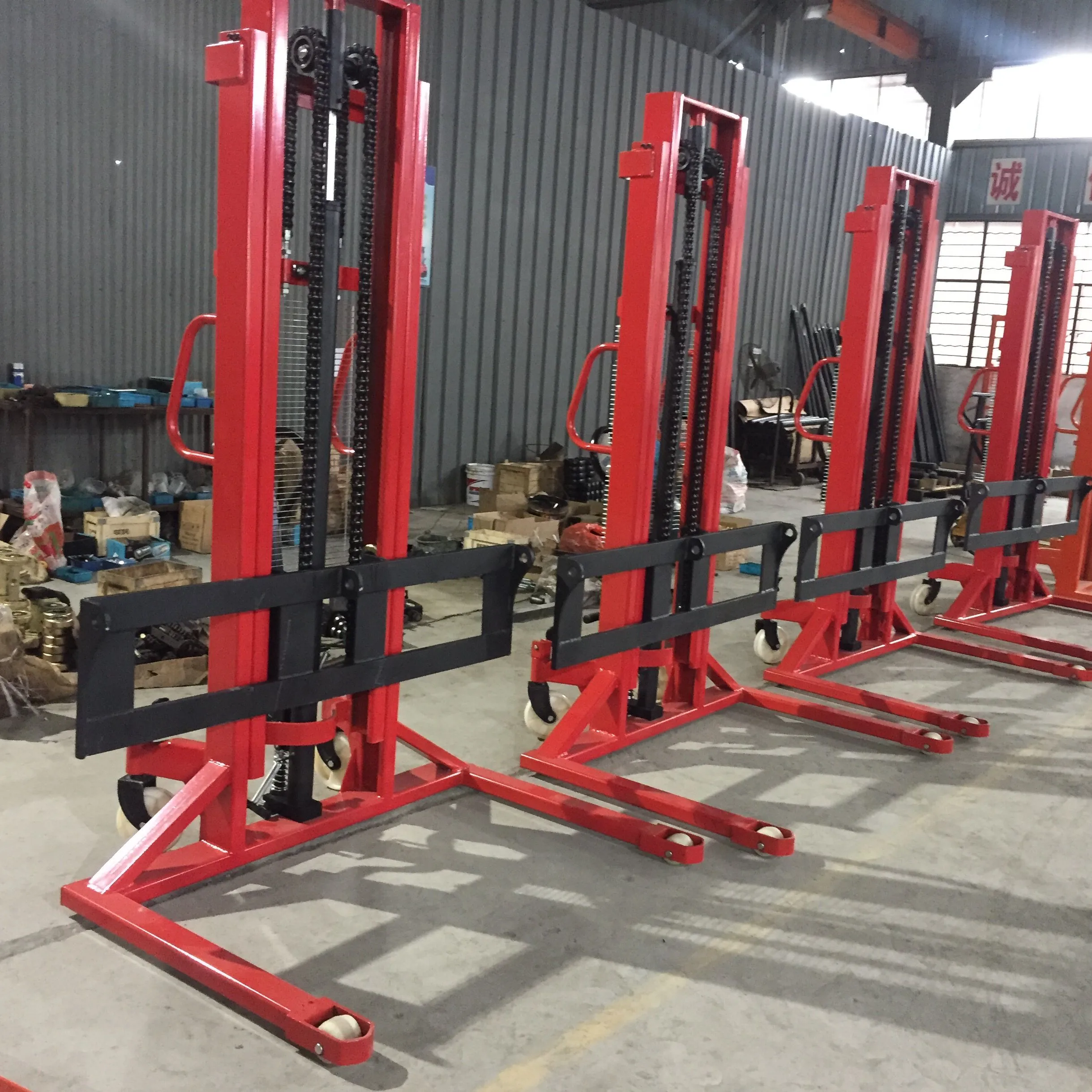 
1 ton straddle manual hand mini stacker forklift ce/1500kg hydraulic manual lifting pallet stacker price 3m trolley for sale 
