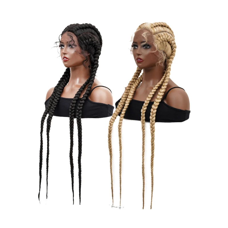 

lace box braided wig wholesale african braided lace front wig vendors cornrow braided wigs for black women