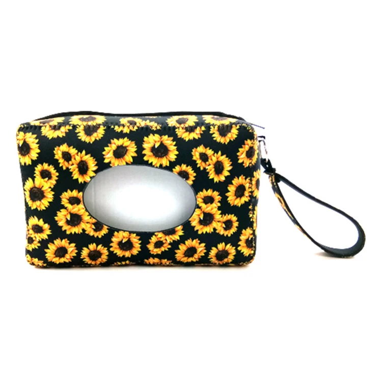 

A2199 In Stock Neoprene Waterproof Case Leopard Print Package Desktop Storage Boxes Reusable Tissue Box, Multi colour