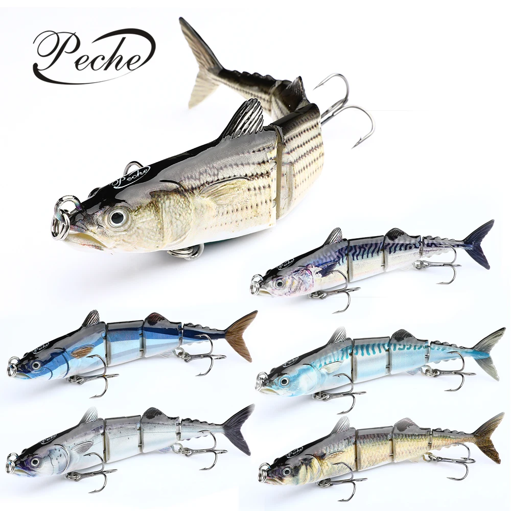 

Isca Artificial 16cm 32.8g Fishing Lures 4 Segmented Swimming Bait With Hook Leurre De Peche 3D Eye VIB Multi Joint Fishing Bait