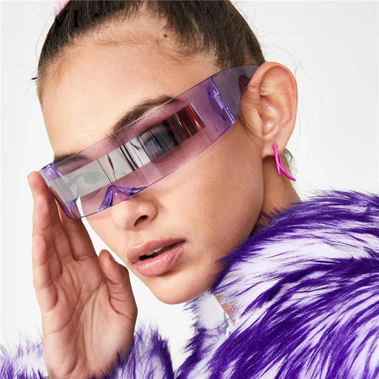 

Fashion Siamese Futuristic Wrap Square Sunglasses Luxury Brand DesignerNovelty Glasses Purple Blue sunglasses, Colors