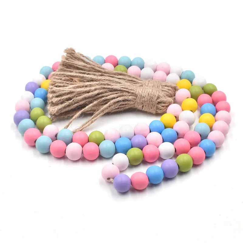 

Colorful wooden bead tassel Home Decoration Accessories Mixed color bead tassel set for DIY Home Decoration