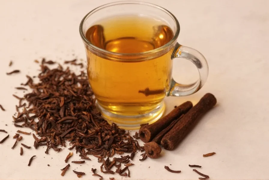 Fresh cloves and teacup for making clove tea