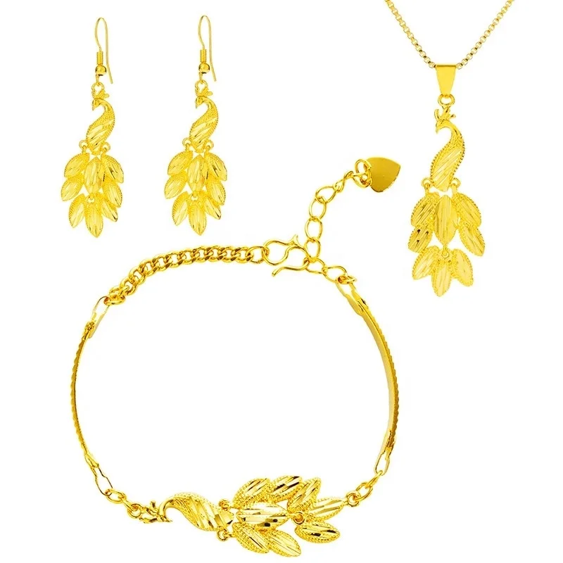 

PUSHI fashion phoenix bird gold plated jewelry women, Gold color