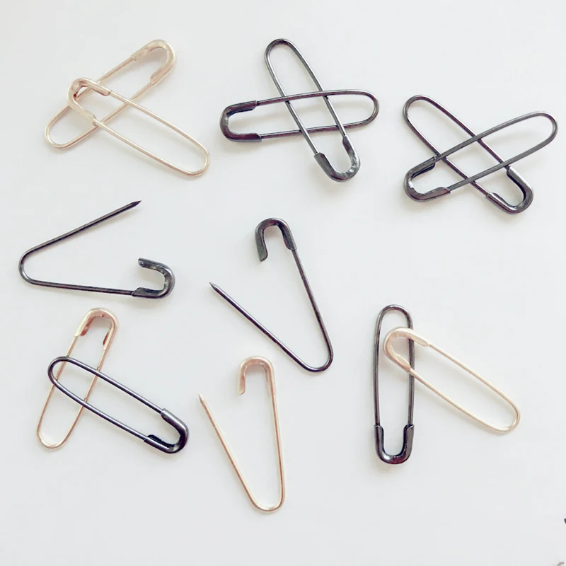 

U shape loopless safety pins non snag scarf hijab pins in black, Black,silvery,gunmatal,gold,