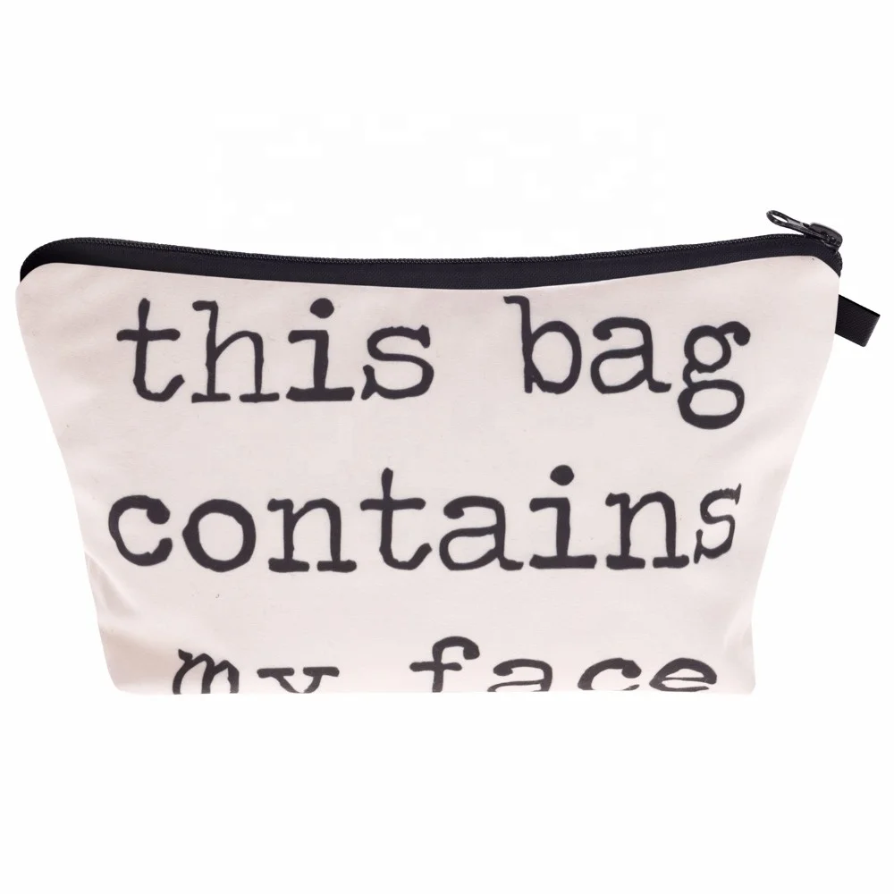 

This Bag Contains My Face Pro Wholesale Custom China Supplier Branded Cosmetic Bag, Customized