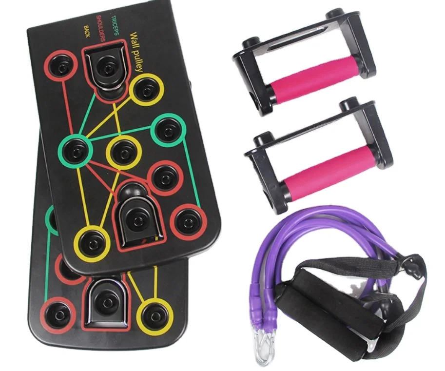 

new12 in 1workout blank bracket pushup board push up board resistance push-up-board, Black