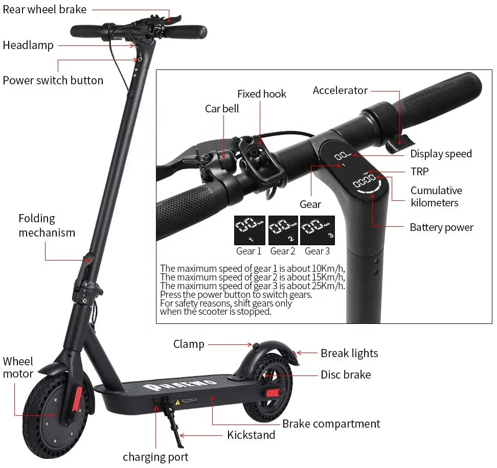 

Phaewo dropshipping EU/US warehouse Waterproof Folding scooter Adult Scooters electric