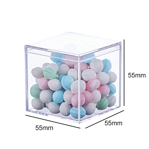 

CL5533-A 2*2*2" New Popular Clear Plastic Sugar Cube Slime Box Acrylic Square Box For Candy, Clear or customize