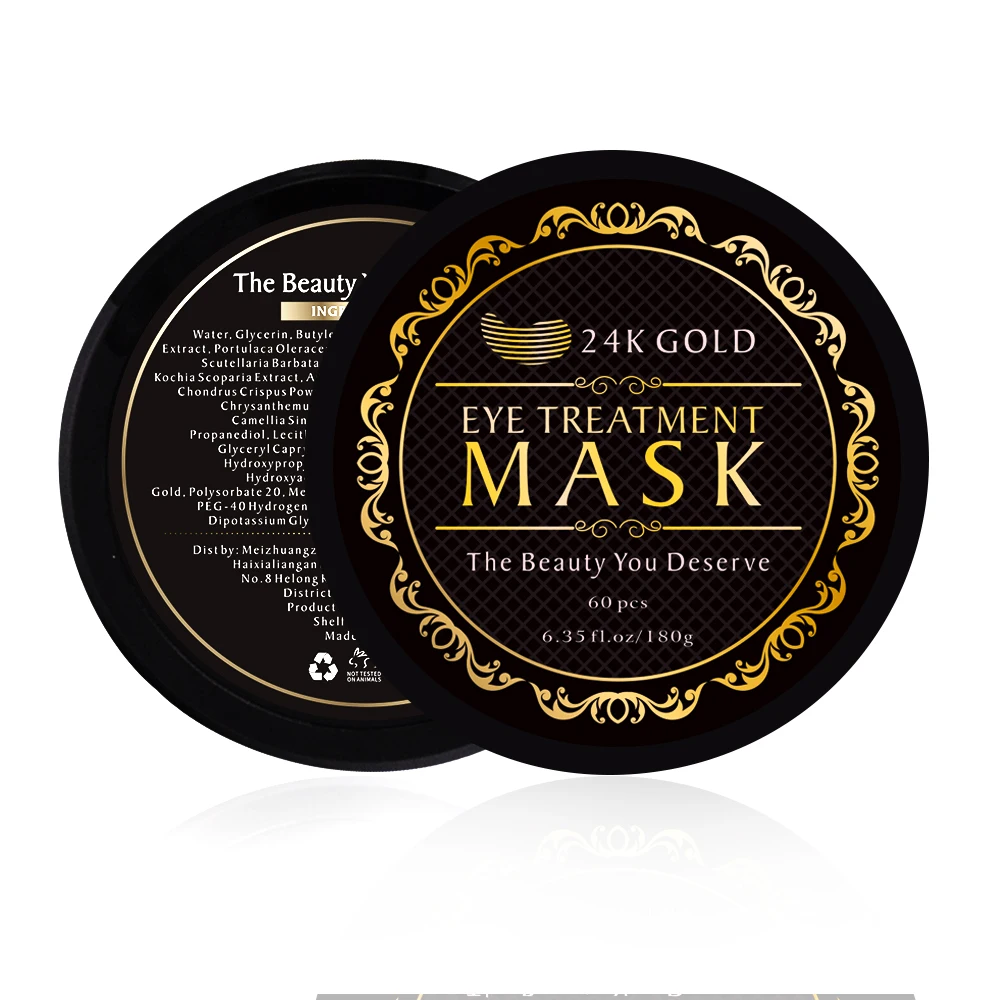 

Private Label Pads Crystal Gel Under Eye Mask 24k Gold Hydrogel Collagen Dark Circle Eye Patches 168g