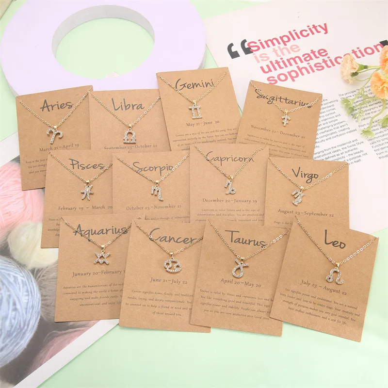 

New Design Zodiac Necklaces In Silver Gold Plated Horoscope Bracelet Women Pendant Necklace