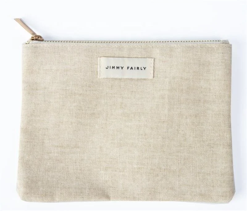 

Wholasale OEM Customized Cotton Linen Hemp Zipper Pouch