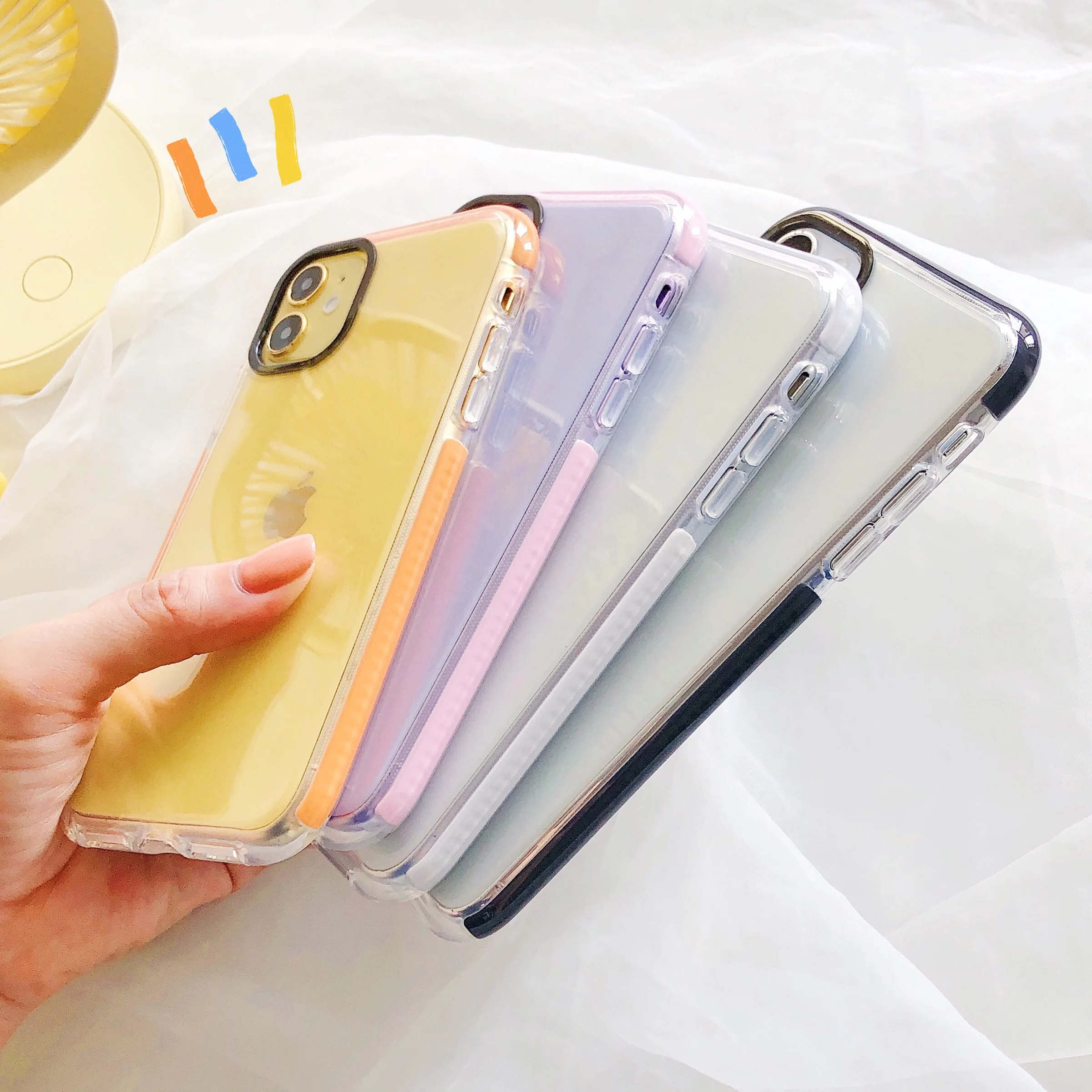

TPU TPE Case Mobile Phone Accessories Transparent Shockproof Cell Phone Case for iPhone 11 12, Multi colors