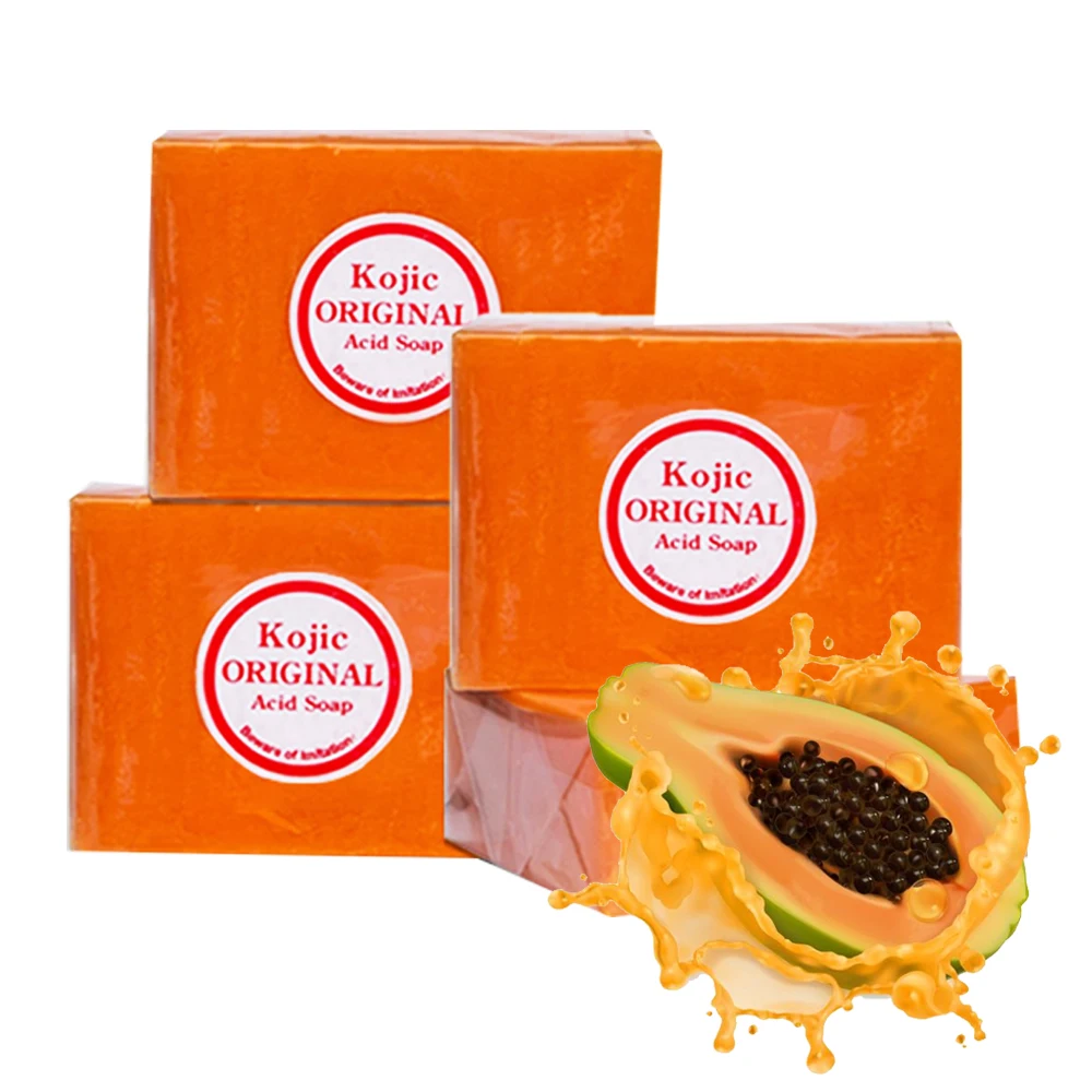 

100g Handmade Original Private Label Papaya Gluta Whitening Kojie San Kojic Acid Face Soap, Orange