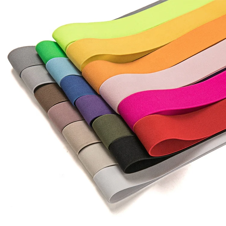 

Multi Specification Knitted Flat Nylon Wide Colorful Underwear Custom Elastic Band for Making Wigs