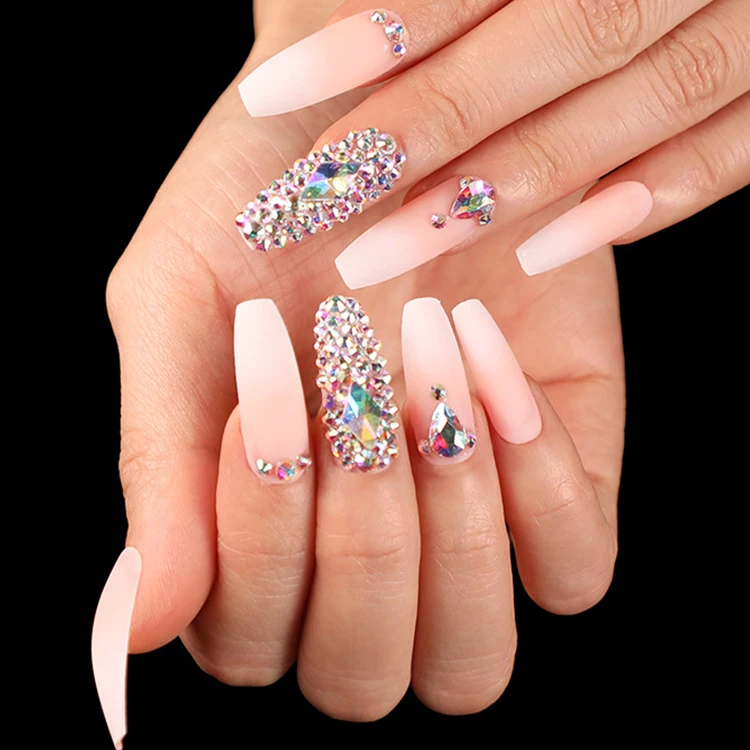 

2022 new style wholesale high quality simple french gradient fake nails removable fake nails, As photo