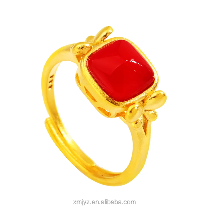 

New Red Zircon Brass Gold-Plated Jewelry Ring Butterfly Fashion Simple To Send Girlfriend A Ring Ins
