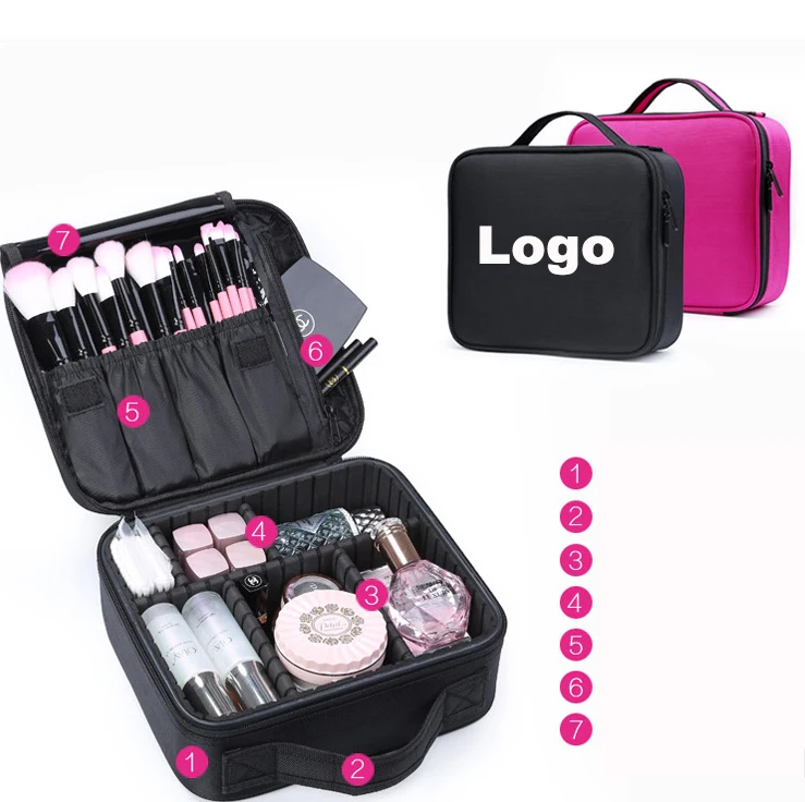 

Large Capacity Many Compartments Clean Portable Makeup Bag Waterproof Moisture-proof Make up Bags, Black rose red