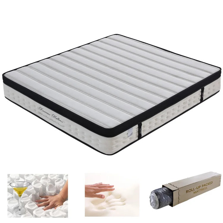 

High quality mattresses hybrid colchon viscoelastic memory foam pocket coil spring mattress king size