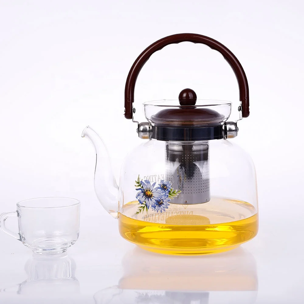 

Factory OEM hot sale borosilicate glass teapot with lid asian teapot