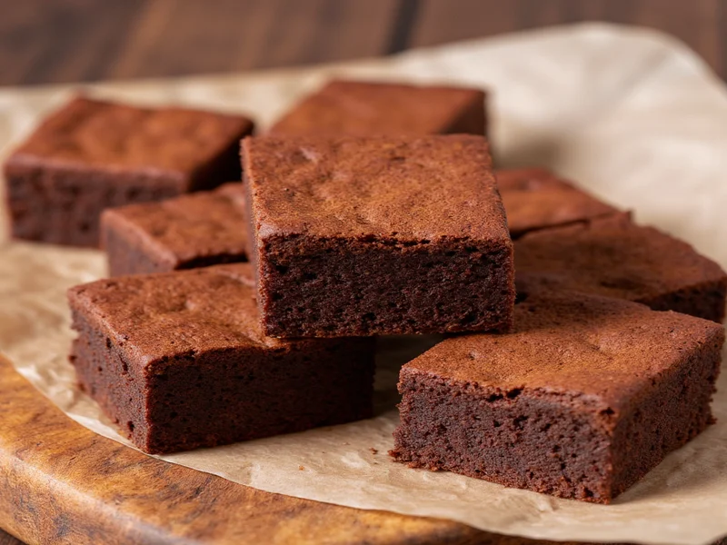 homemade brownies with cocoa powder