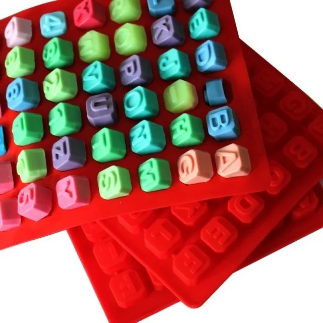

Handmade Diy Ice Tray Mold 48 Alphanumeric Silicone Chocolate Mold Handmade cook Mold, As photo