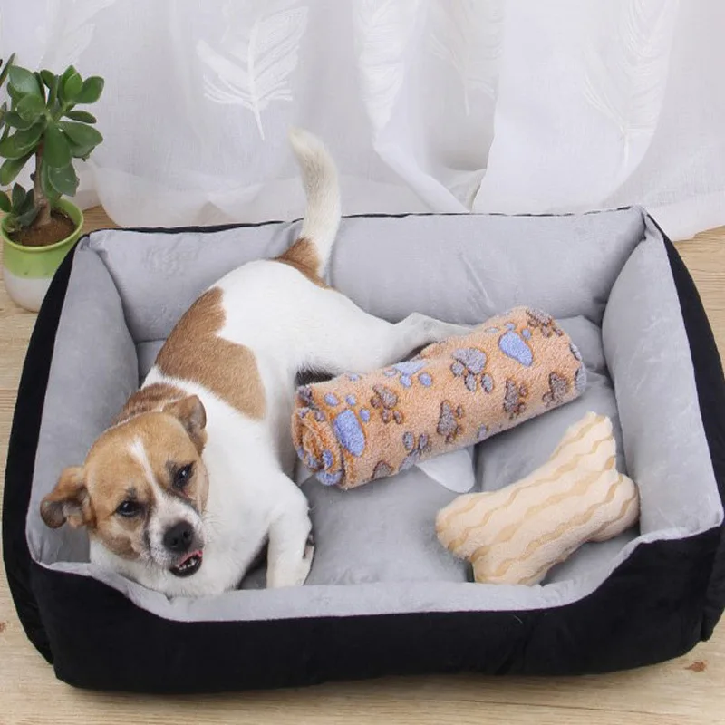 

Four-Piece Pet Accessories Bed Plush Comfy Durable Cuddler Medium To Extra Large Size Pet Bed