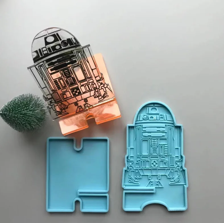 

H167 Rocketman robot silicone phone stand silicone mold phone holder mold, Random