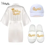 

Custom Sleeping Wear Kimono Robes Women's Wedding Party Satin Bridal robes Slippers hats set