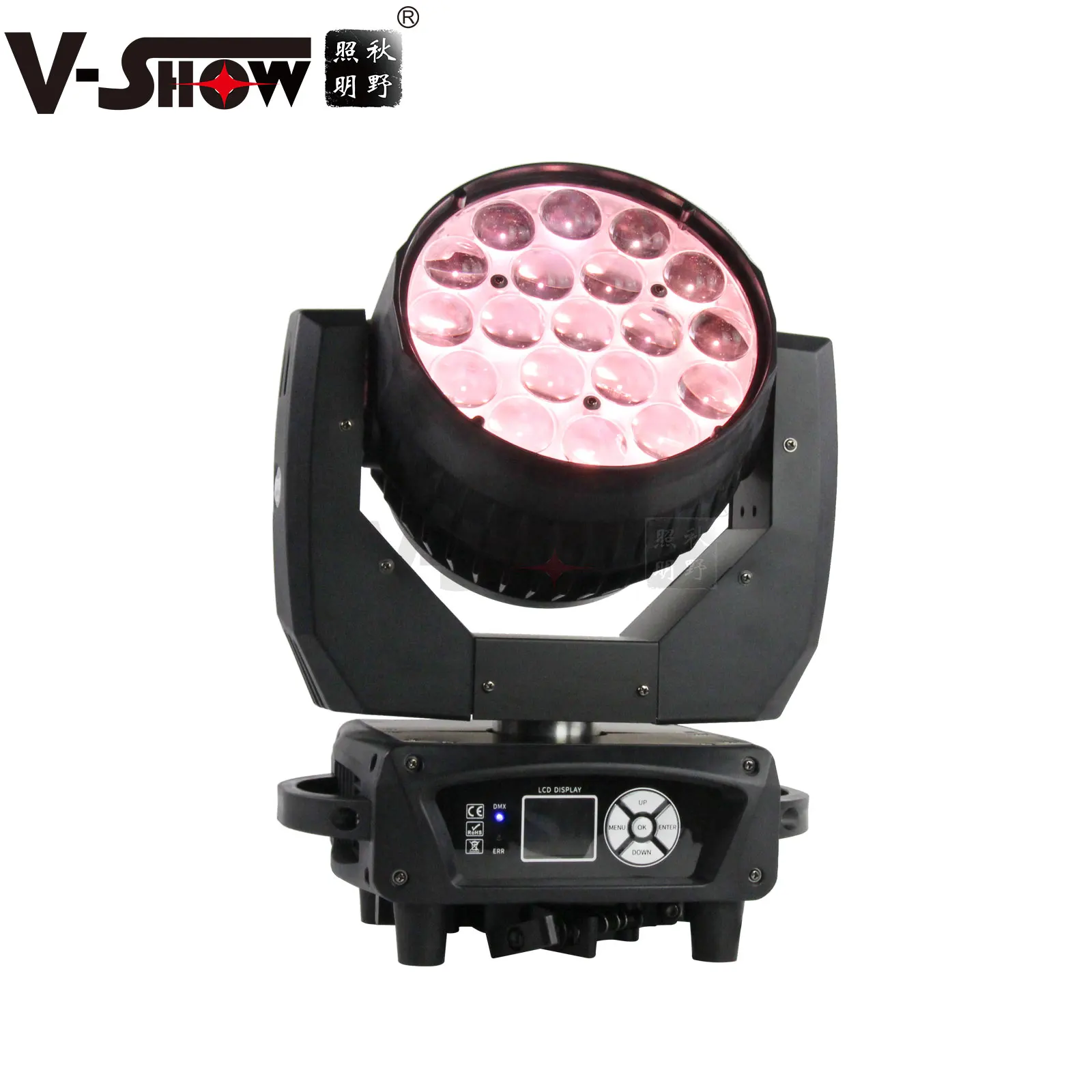 

shipping from USA 1pcs 2022 V-Show MAC Aura with folding clamp 19x15w rgbw 4in1 zoom led wash moving head light beam