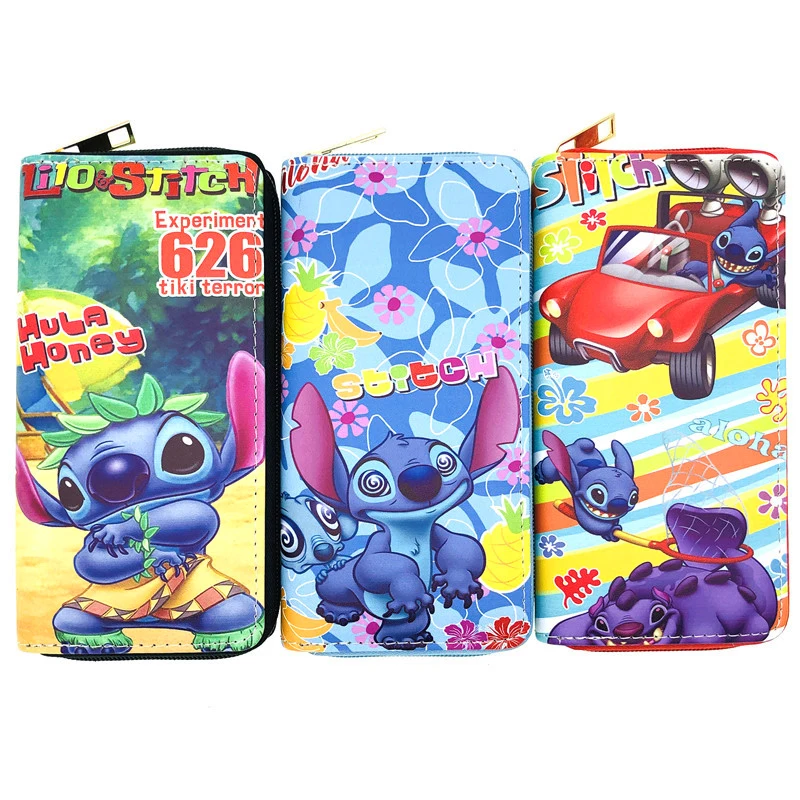 

2021 new arrivals lilo and stitch Demon Slayer Blade Japanese PU Long girls men women unisex anime STITCH wallet, Can be customized