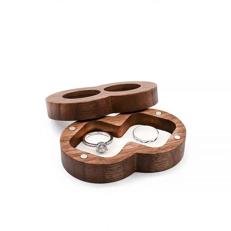 

Exquisit luxury wooden buckle jewelry box linen necklace ring bracelet jewelry packaging box