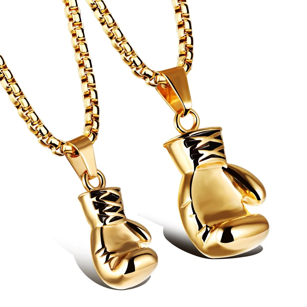 

Gold Color Boxing Fashion Shape Fashion Stainless Steel Pendant Custom Jewelry Necklace, Rose,customized color