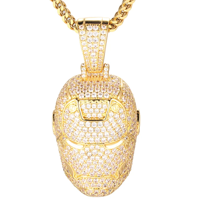 

Missjewelry Hip Hop Jewelry Iced Out Custom Iron Man Gold Plated Pendant