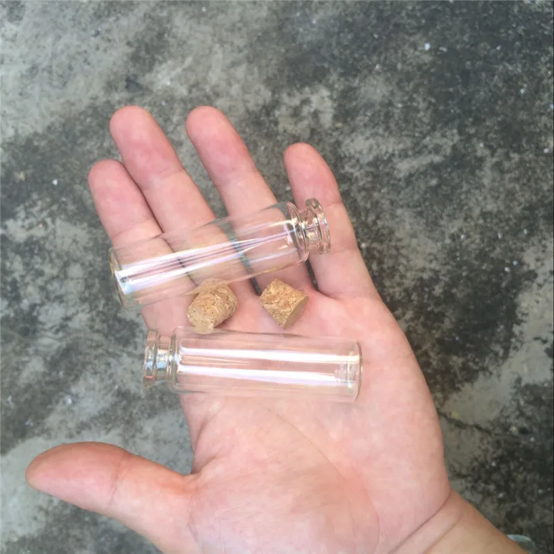 
22x70mm 18ml Small Glass Crafts Bottles With Corks Mini Perfumes Bottles Tiny Vials Jars Containers Borate glass Jars 