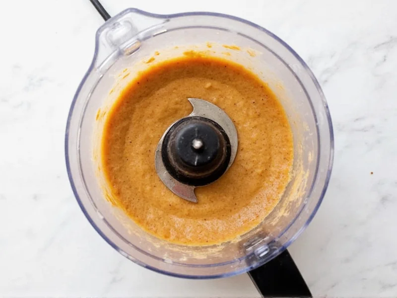 Food processor making almond butter step by step
