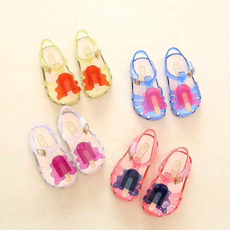 

Candy Color Kids Sandals 2020 New Summer Girls Shoes Ice Bars Jelly Shoes Children Sandals for Toddler Baby Girls, As picture