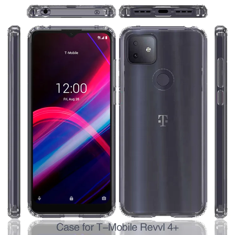 

Shockproof Soft TPU Transparent Acrylic Clear Phone Case Protective Back Cover For T-Mobile Revvl 4+, Multi-color, can be customized