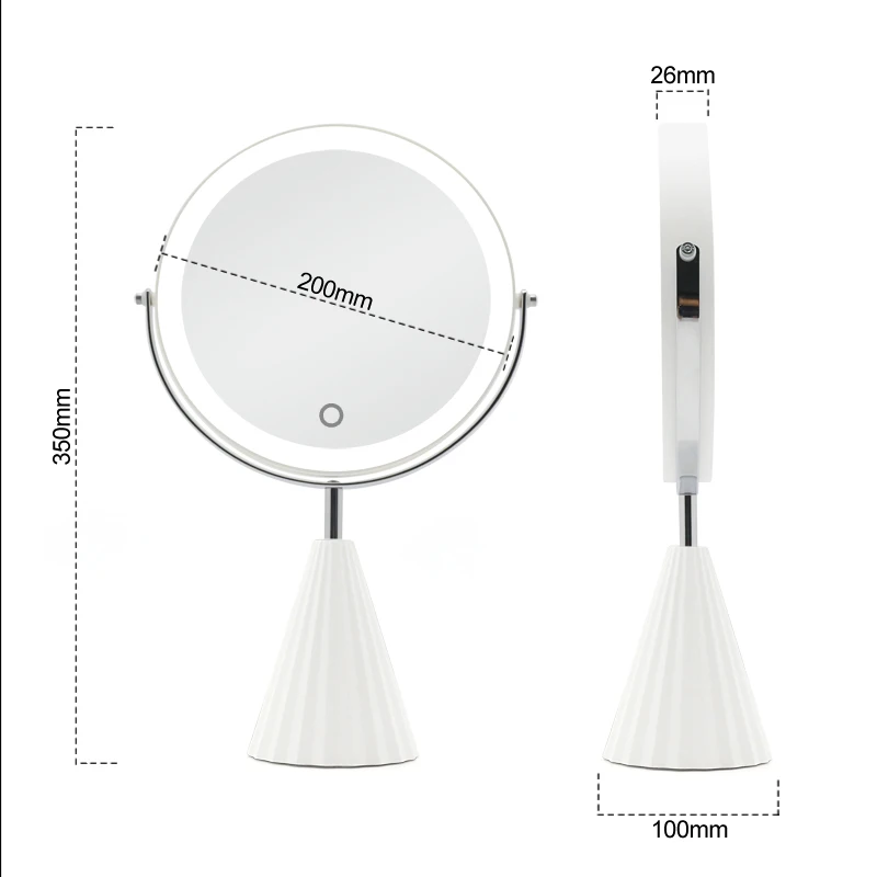 

New released round led lighted mirror for makeup 1X+10X magnification led mirror cosmetic