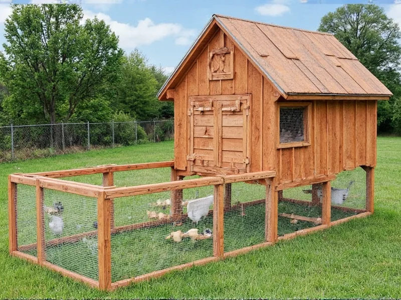DIY chicken coop with nesting boxes and run