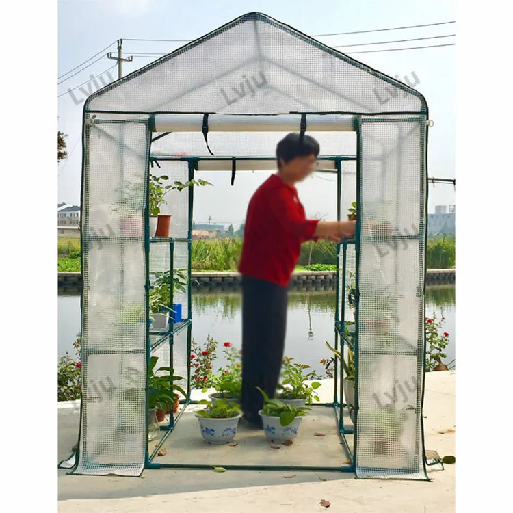 

Lvju Poly Greenhouses 143x143x195cm Low Cost 2 Doors Greenhouse Plastic, Clear /custom