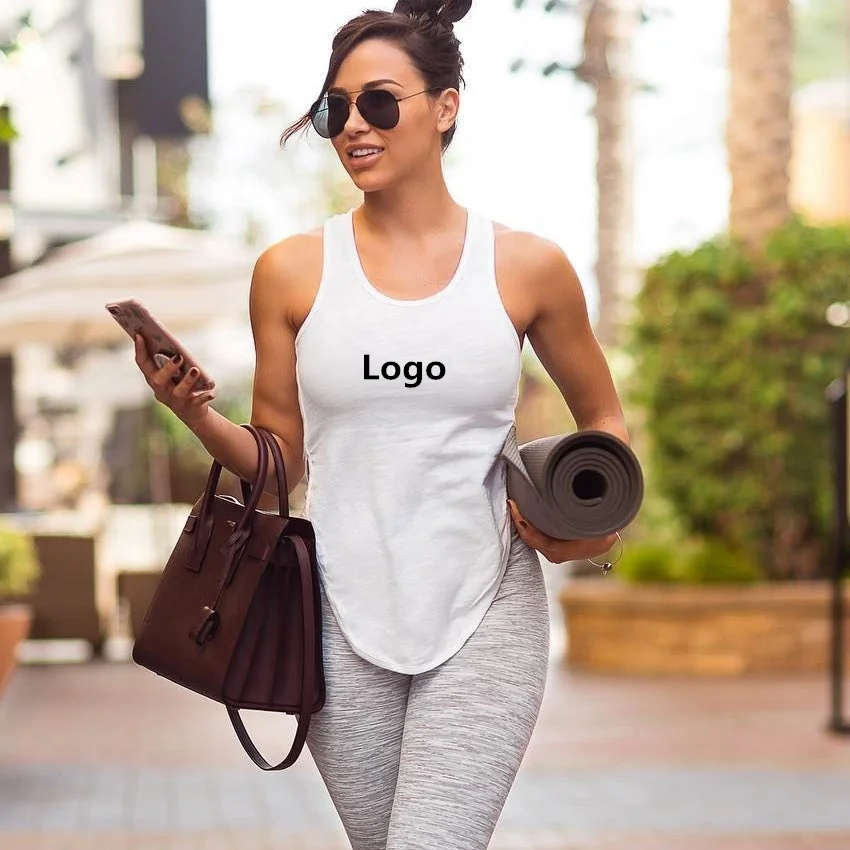 

New fashion slim fit plain long fitness tank top women wholesale, 2 colors