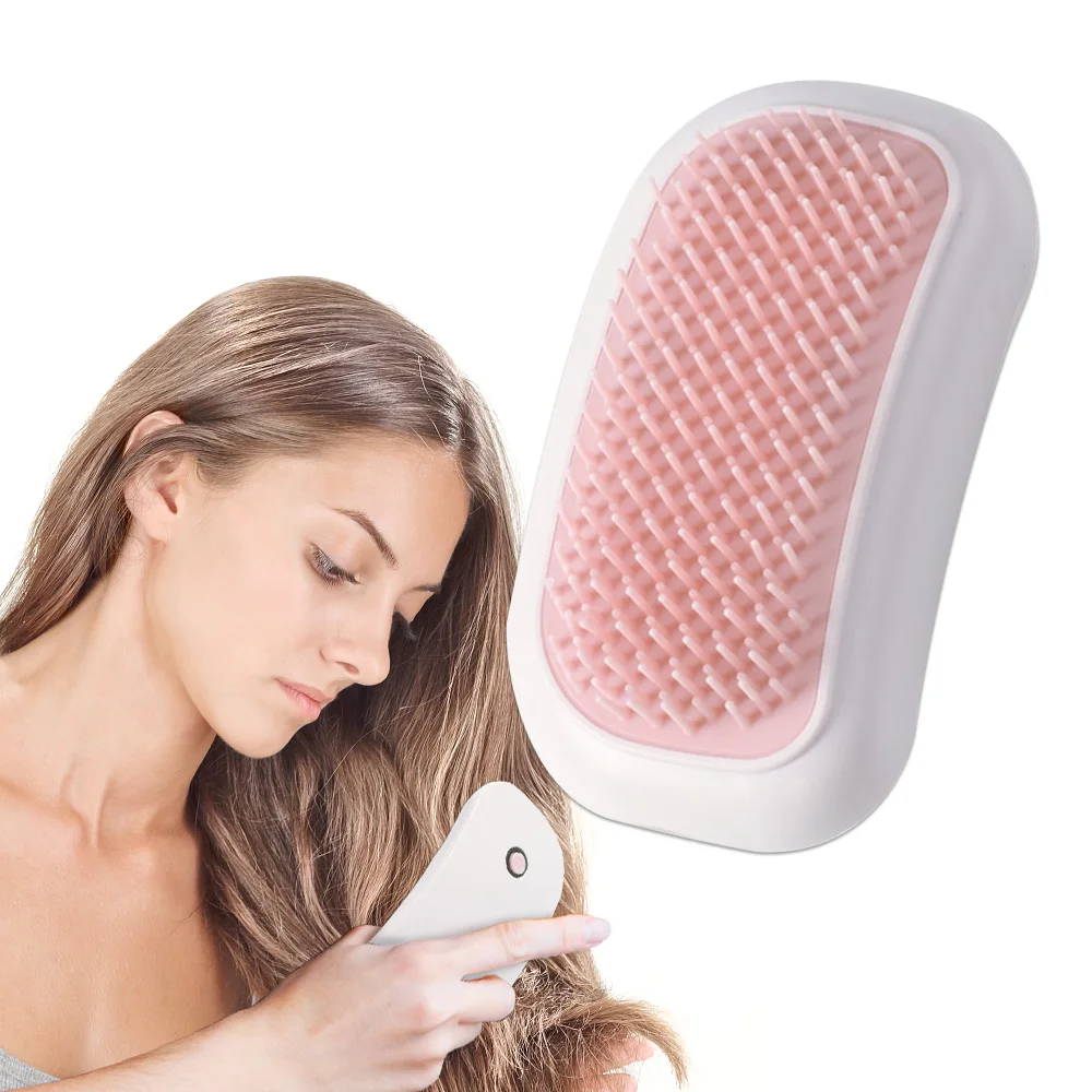 

Mini Silicone Scalp Massager Brush Electric Head Hair Massager Hair Growth Silicone Hair Brush Mini Comb Massage Hairbrush, Black+red