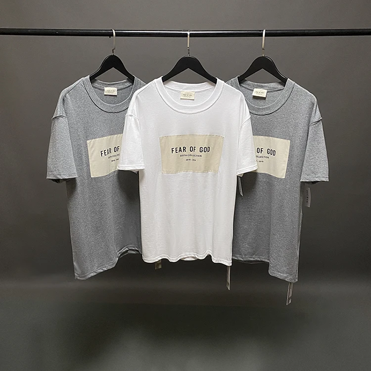 

FEAR OF GOD The sixth season of the main line chest patch short-sleeved T-shirt Kanye male and female couples high street style