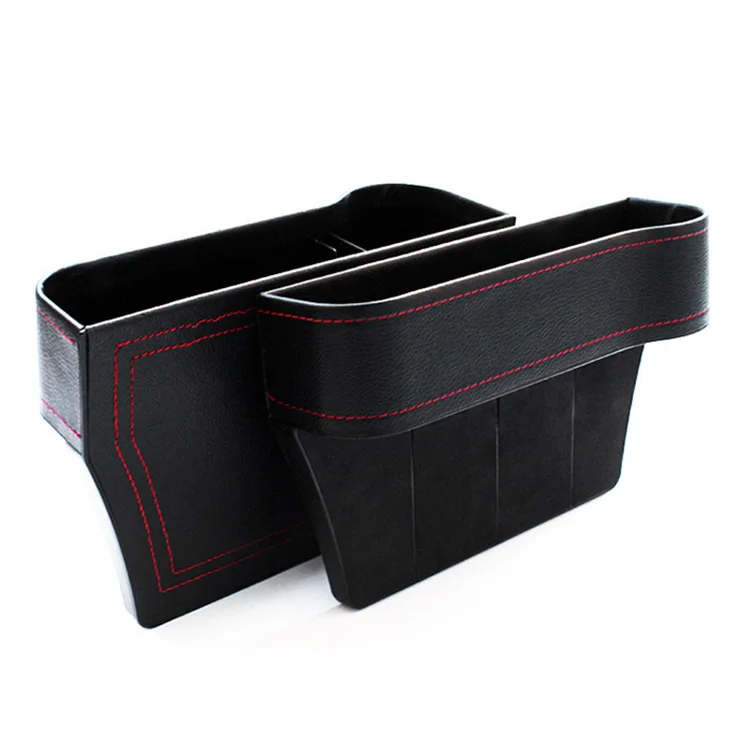 

Front Seat Auto Console Side Storage Box with Cup Holders Car Seat Gap Filler Organizer Car Seat Organizer