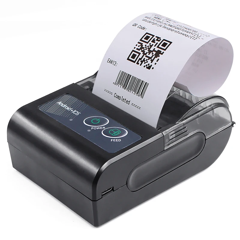 

Portable Mini Thermal Paper Printer Bt Receipt Printing Wireless Mobile Printer, Black color