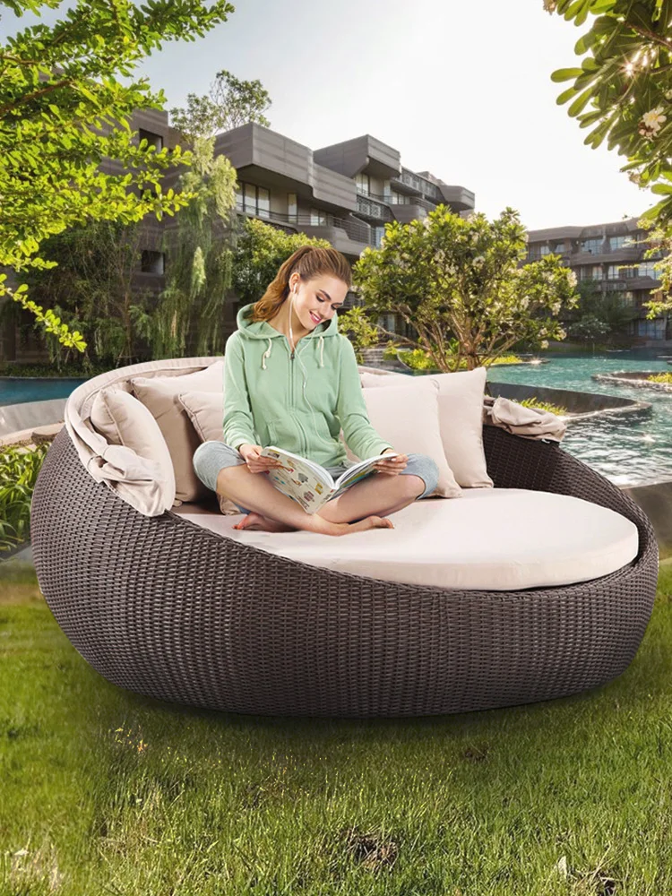 Outdoor Garden Daybed Rattan Patio Funiture Sofa Bed With Bed Buy Rattan Patio Funiture Sofa