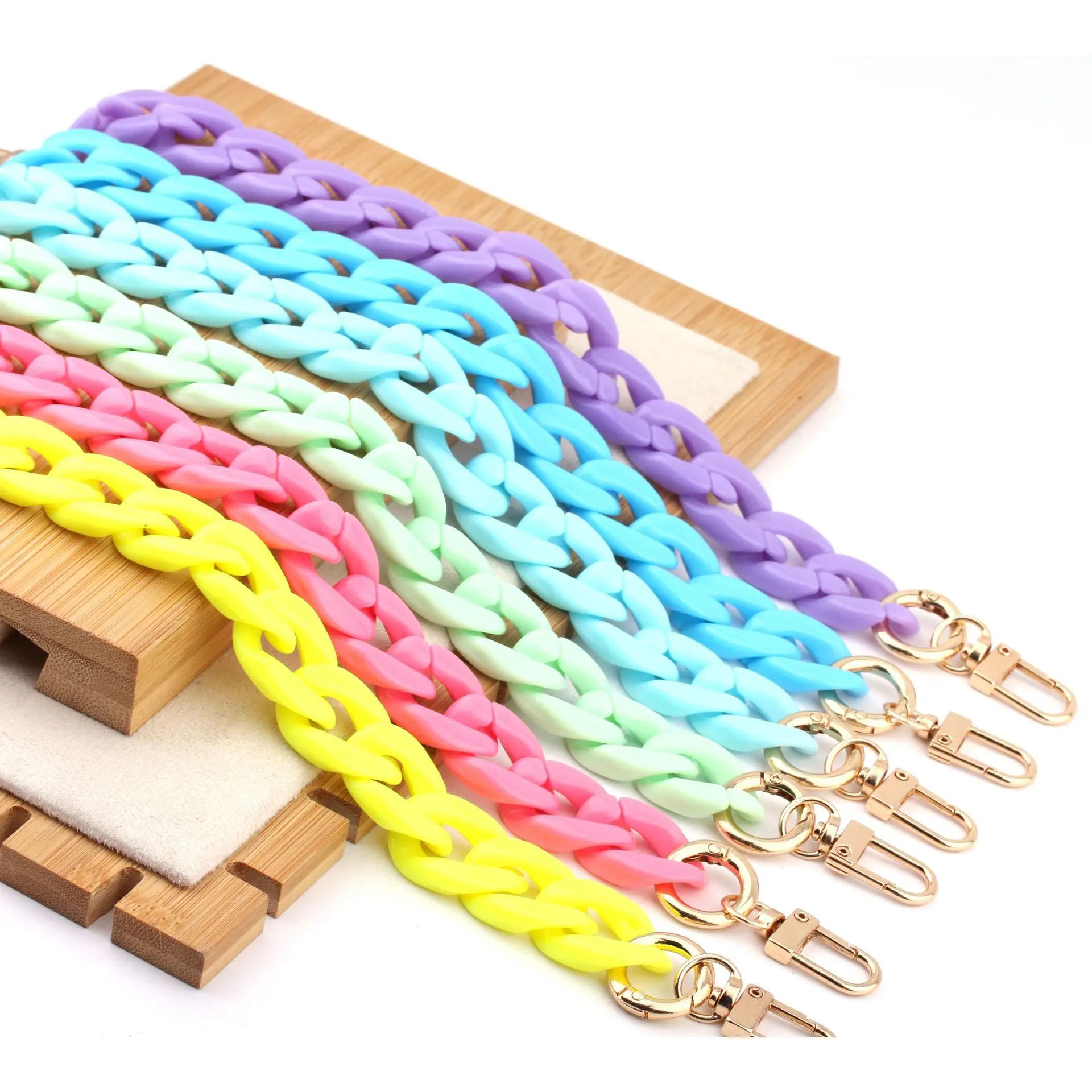 

Necklace CellPhone Case with Acrylic Chain Strap Candy Color Wholesale Acrylic Bag Chain Purse Chain, As the picture