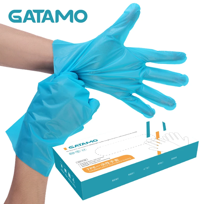 

A2 Disposable Transparent TPE Plastic Gloves powder free food grade safety gloves