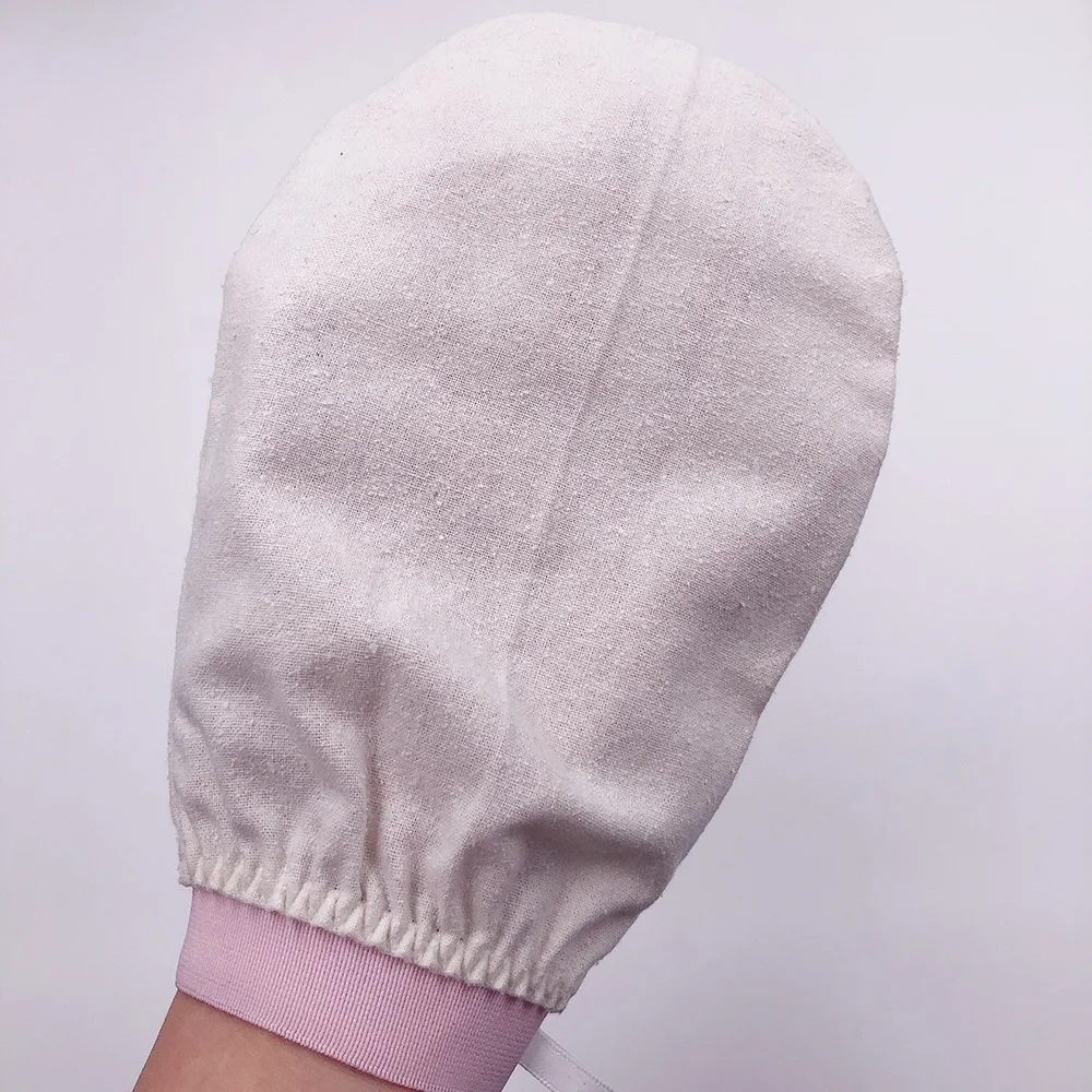 

100% Raw Silk Gentle Exfoliating Bath Mitt. Daily Bath Body Shower Mitt Spa Scrub Exfoliating Glove Dead Skin Remover